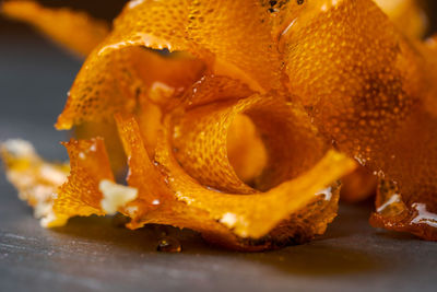 Close-up of orange fruit on table