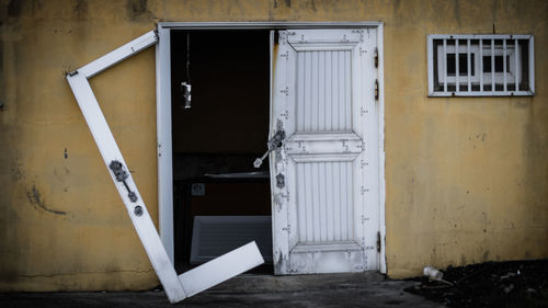 Entrance of abandoned building