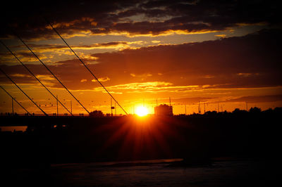 Scenic view of dramatic sky during sunset