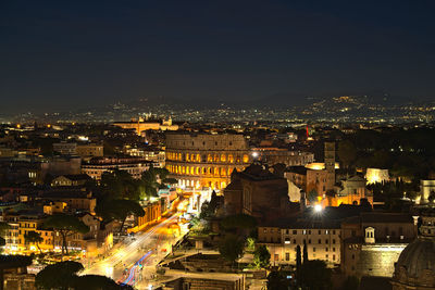 View on the collosseum from altare della patria