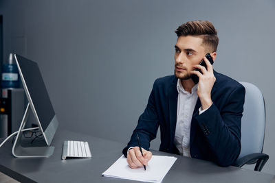 Businesswoman working at office