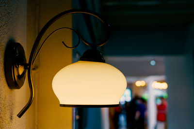 Close-up of illuminated light bulb