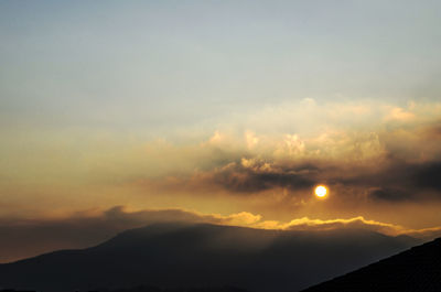 Scenic view of dramatic sky during sunset