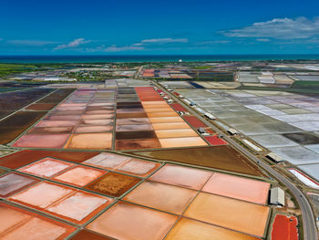 High angle view of sea against sky