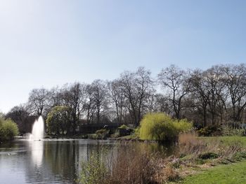 Scenic view of river against clear sky