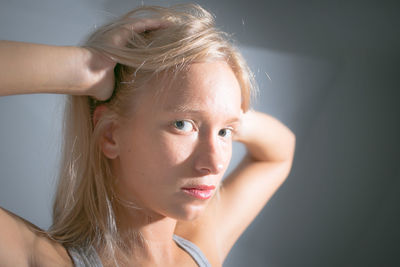 Close-up portrait of young woman