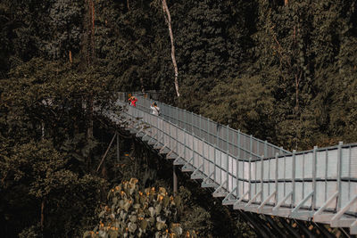 High angle view of bridge over river