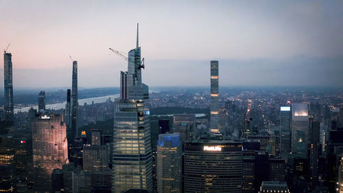 Beautiful evening view of the lower manhattan, new york city, united states of america