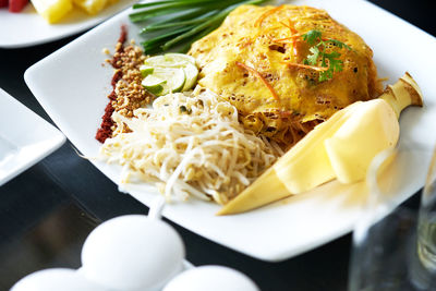 Close-up of food in plate on table