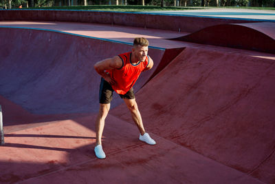 Full length of young man running