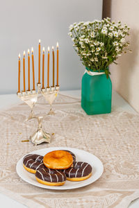 Close-up of food on table