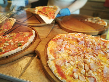 High angle view of serving food in plate