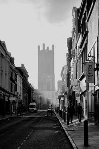 City street with buildings in background