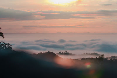 Scenic view of dramatic sky during sunset