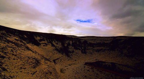 Scenic view of landscape against cloudy sky