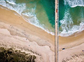 High angle view of beach