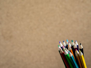 Close-up of multi colored pencils