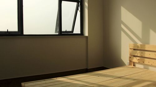 View of building through window