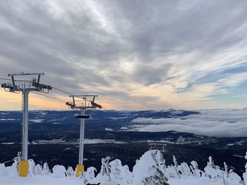 Snow covered mountains against sky