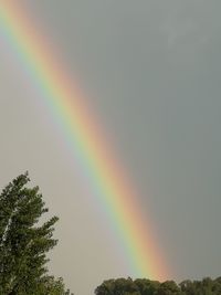 Low angle view of rainbow against sky