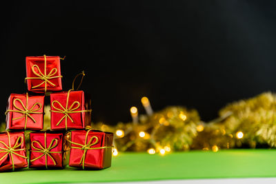 Close-up of illuminated christmas lights