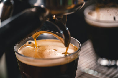 Close-up of coffee on table