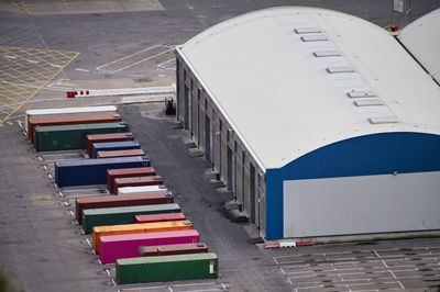 High angle view of multi colored building