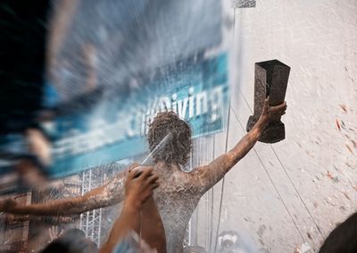 View of people in water