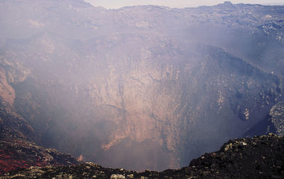 High angle view of volcano crater