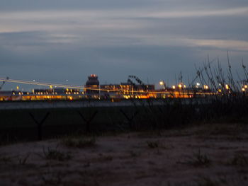 Illuminated city at night