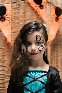 Portrait of a girl with halloween makeup.