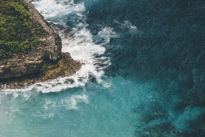 High angle view of sea