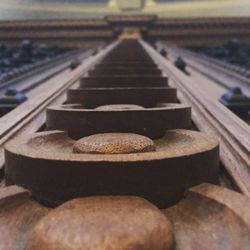 Close-up of railing