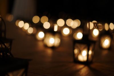 Defocused image of illuminated light bulb