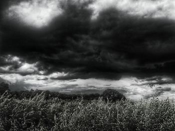 Storm clouds over landscape