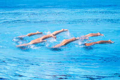 Man swimming in sea