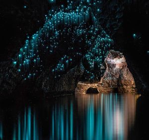 Illuminated lighting equipment in cave