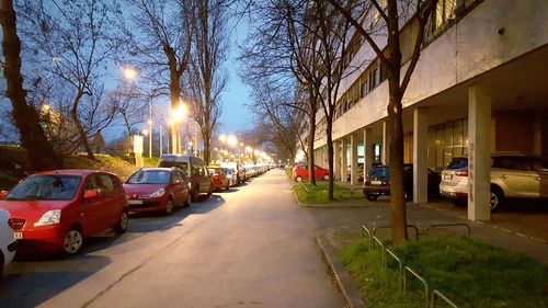 Cars parked in front of building