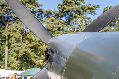 Close-up of airplane wing