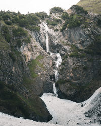 Scenic view of waterfall