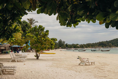 Scenic view of beach against sky