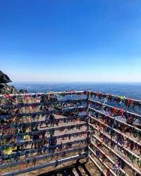 The sky seen from the top of the mountain and religious offerings
