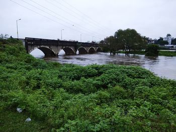 Bridge over river against sky