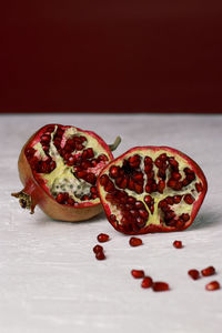 Close-up of pomegranate on table