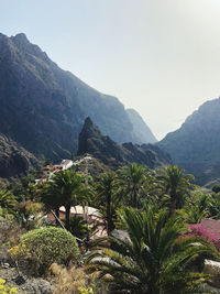 Scenic view of mountains against clear sky