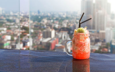 Close-up of drink on table