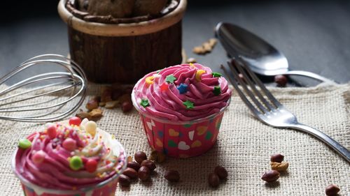 Close-up of cake on table