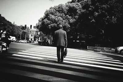 Woman walking on street