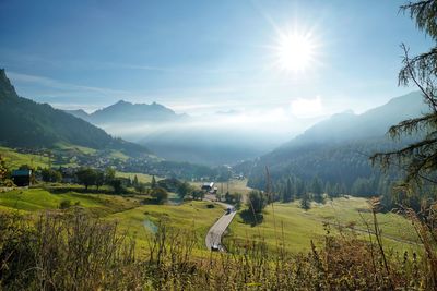 Scenic view of mountains against sky