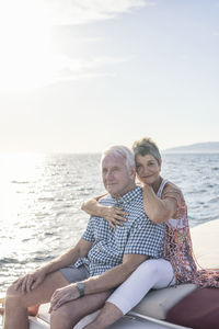 Affectionate couple on a boat trip